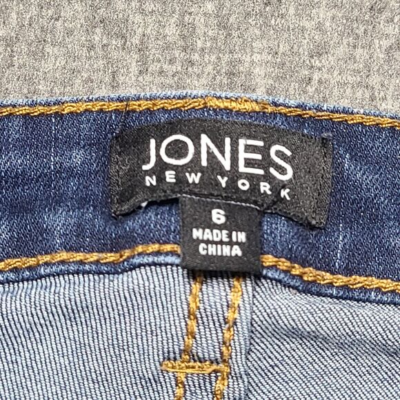 Jones New York Womens Jeans 6 Blue Essex Skinny Festival Party Denim Pants - Picture 5 of 10
